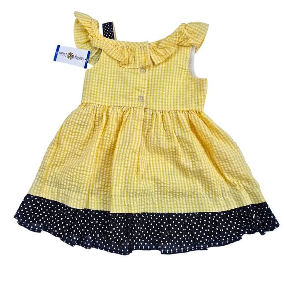 Counting‎ Daisies Toddler Girls Sleeveless Seersucker Bumble Bee Sun Dress Sz 2T - Picture 2 of 7